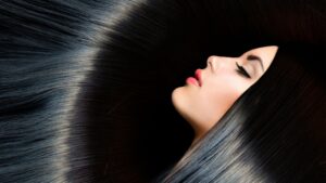 cabelo preto brilhoso