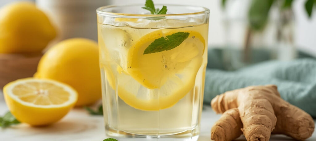 Água Morna com Limão e Gengibre (Detox Matinal)