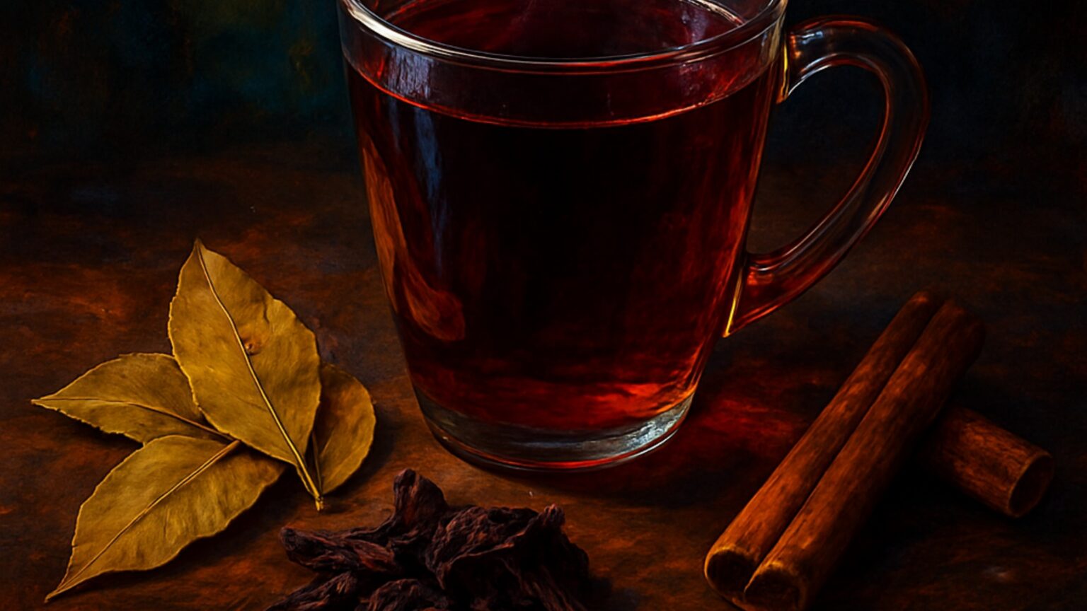 cha para desinflamar a barriga com ibisco canela e louro