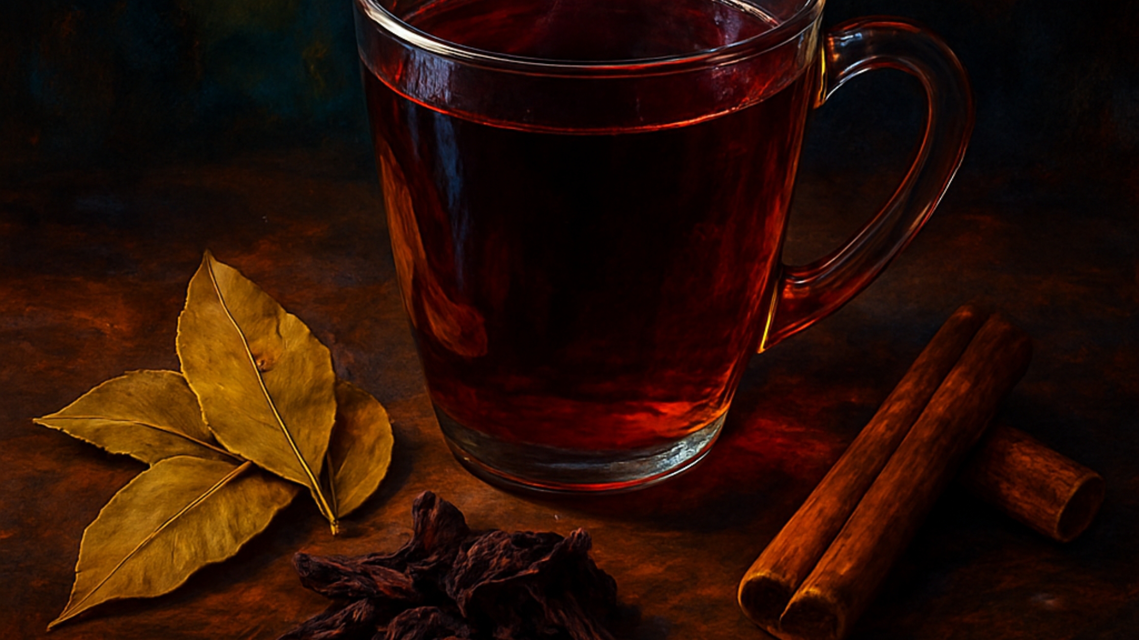 cha para desinflamar a barriga com ibisco canela e louro